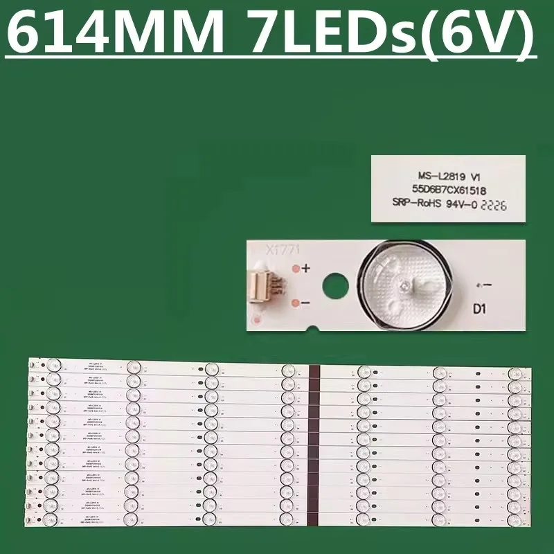 

12PCS 614MM LED Backlight Strip MS-L2819 V1 For 65inch TV 65 Smx6566usm SKYTECH ST-6550US 65SUA2505
