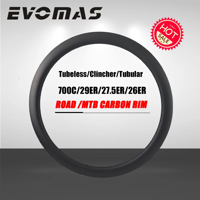 

700C/29ER/27.5ER/26ER Carbon Wheels Clincher Tubeless Tubular Rims MTB/Road Bicycle Rim UD 3K 12K Matte Glossy 24H 28H 32H 36H