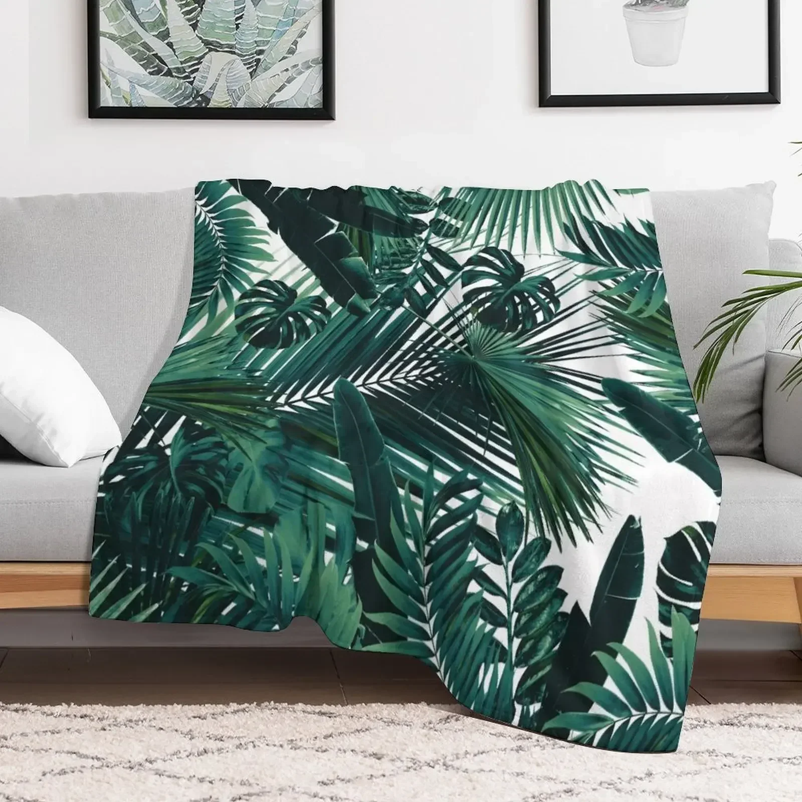 

Jungle Leaves Siesta #2 #tropical #decor #art Throw Blanket Plaid on the sofa Kid'S heavy to sleep Hairys Blankets