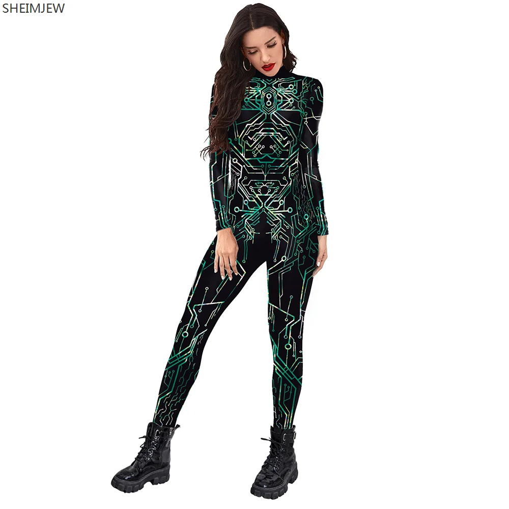 

AA1 3D Print 2 Colors The Ultra Technology Pattern Sexy Bodysuits Women/Men Long Sleeve TightCosplay New Jumpsuit