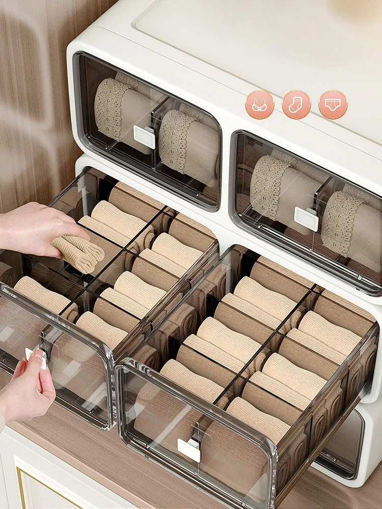 Acrylic Clothing Drawer Organizers Bra Socks Underwear Dividers Boxes Storage Container Japanese Transparent Home Organizer