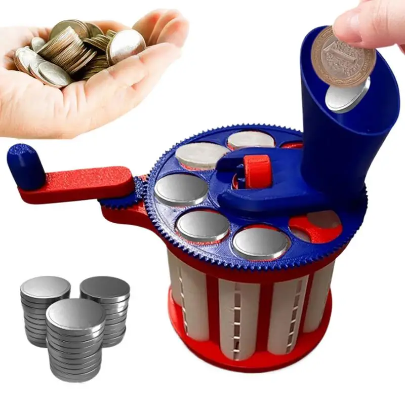 HAND-Cranked เหรียญ Organizer เครื่องคัดแยกเหรียญแบบพกพาความเร็วสูงการจัดการเงินอุปกรณ์เสริมสําหรับ Home Vending Arcade Store Checkout