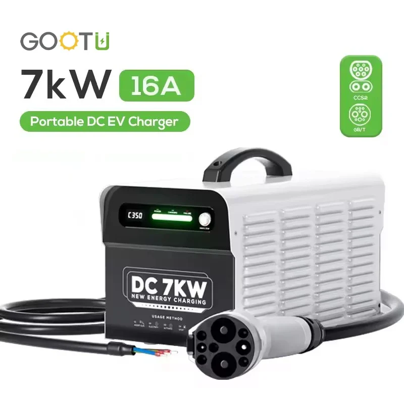 Home Use Removable Electric Car Ev Charging Station Mobile Dc Fast Charger Ccs2 Gbt 7Kw Portable Dc Ev Charger For Chinese Car