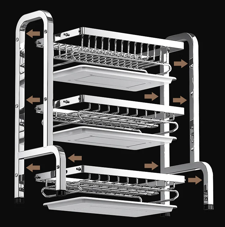 

Direct Polished Stainless Steel Spare Parts for Small Square Washing Machines Dish Bowl Kitchen Use Portable Organizer Shelf