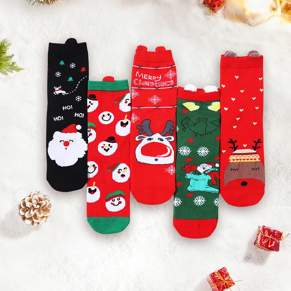 5 Pairs Christmas Gift Socks Women Thermal Winter Plush Non slip Grip Sleeping Floor Short Sock Fuzzy Fluffy Cartoon