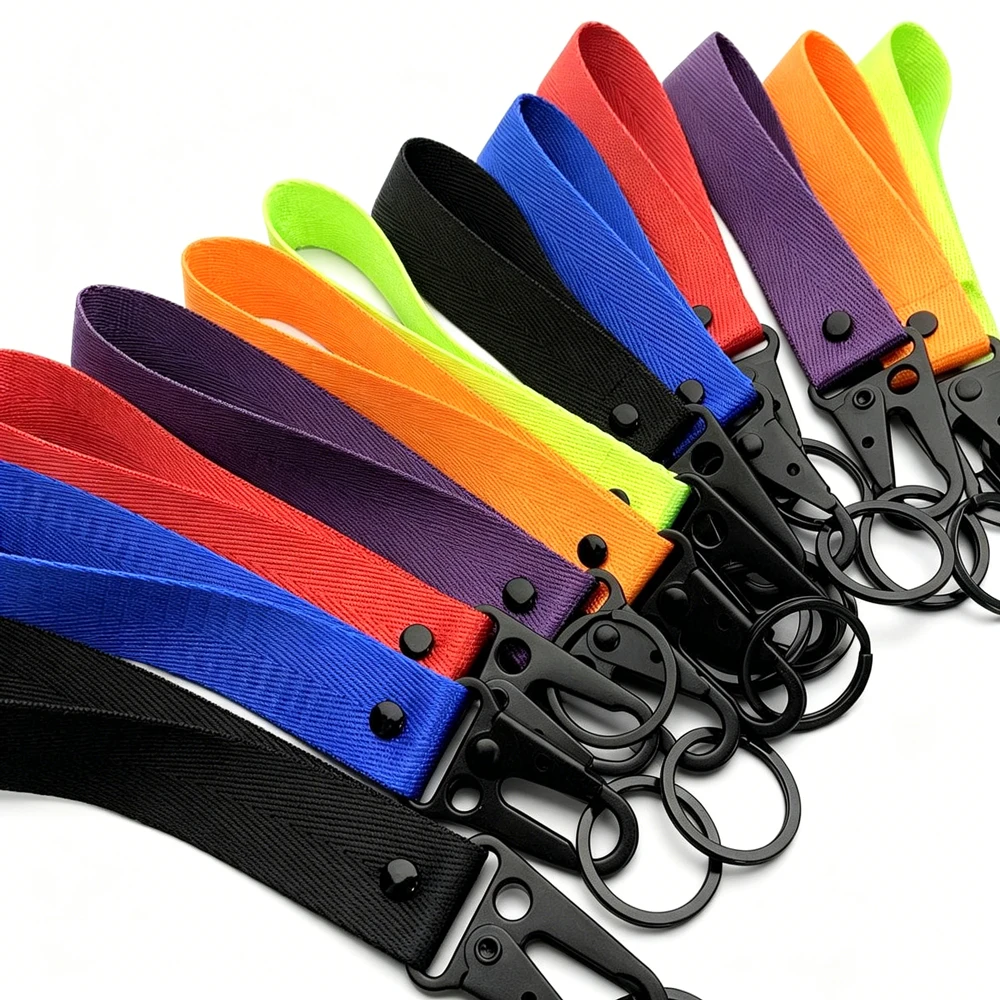 Gurtband-Schlüsselband mit individuellem Logo, Handgelenkschlaufe, Adler-Schnabel-Band, Rucksackketten, Motorrad-Handschlaufe, personalisierter Schlüsselanhänger, Geschenk – Detail 2