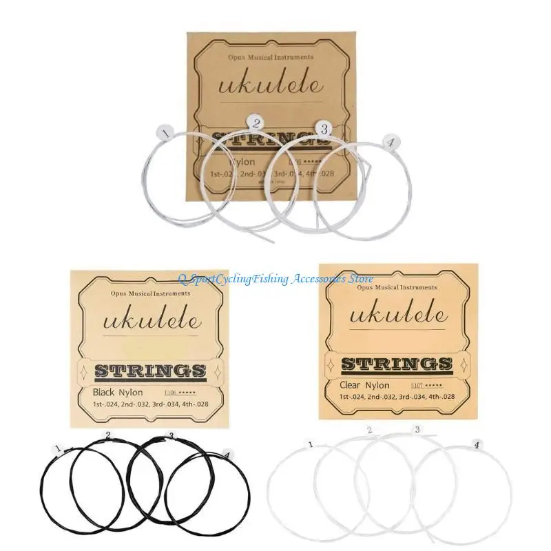 

4Pcs Ukulele Strings Nylon Ukulele 4 Strings Ukulele Strings Part Accessory for 21/23/26 Inch Ukulele Part Replacement