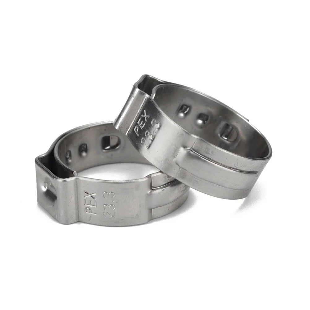 

10Pcs Single Ear Hose Clamp Worm Drive Stainless Steel Pipe Clips Durable Corrosion Resistant for Water Gas Tubing