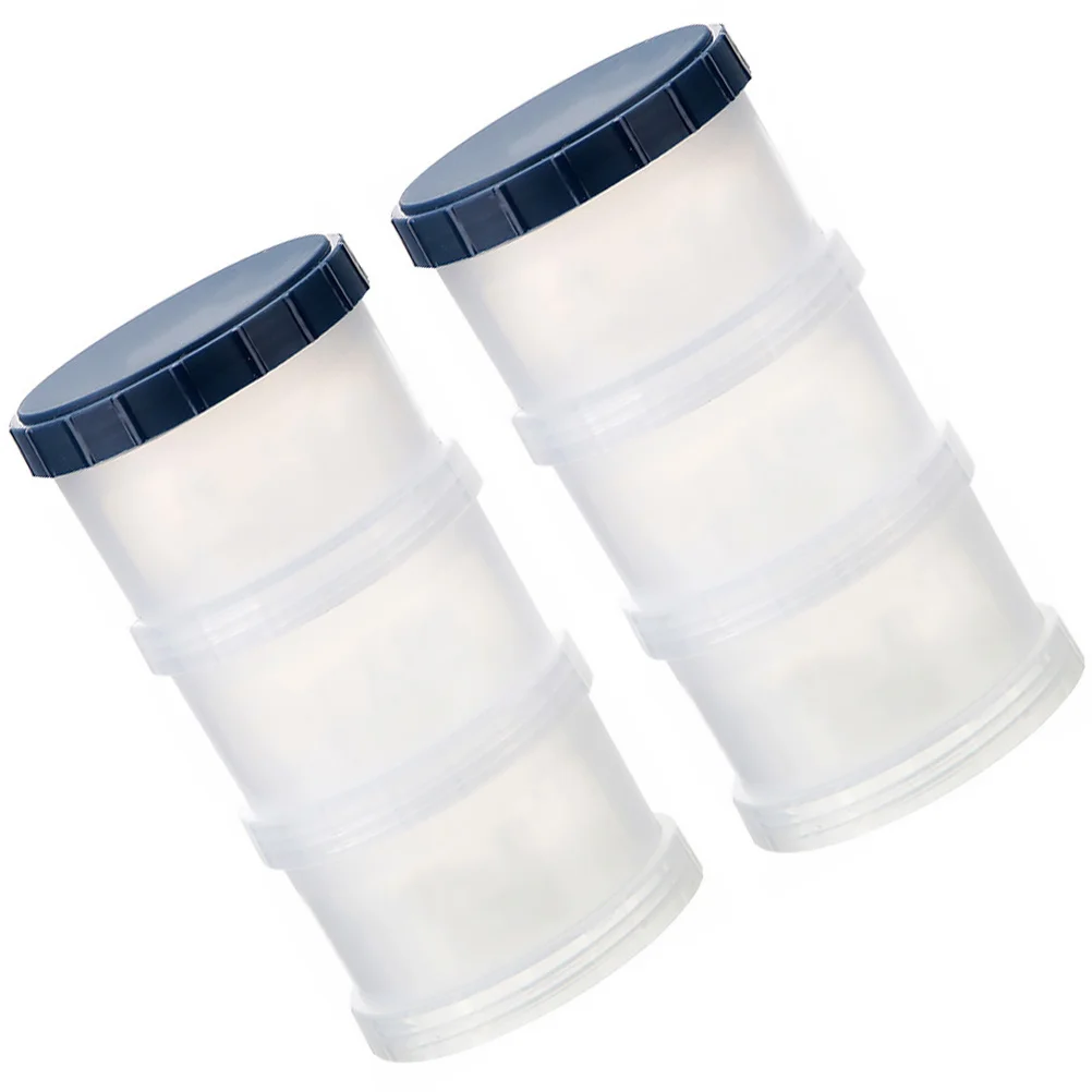 

2Sets Baby Milk Powder Box 3 Layers Design Portable Stackable Container for Formula Snacks Food Storage Carrier