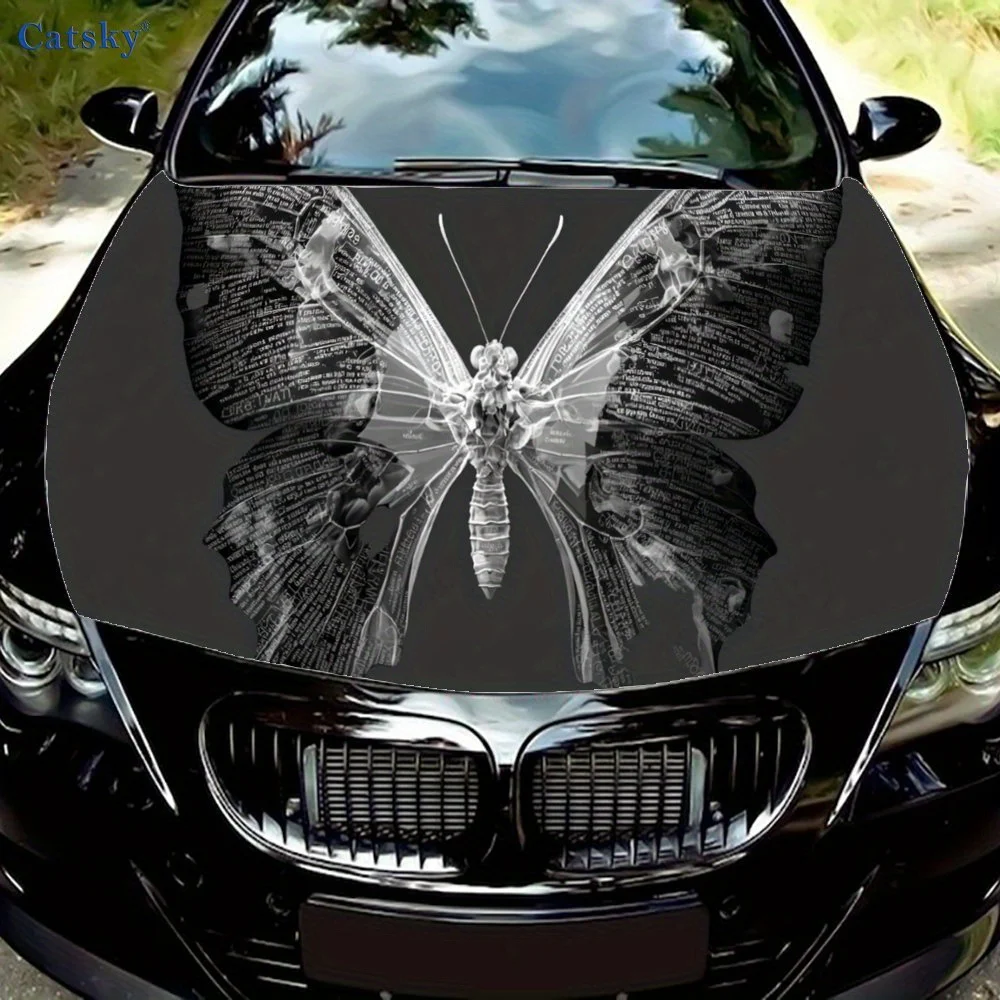 

Ethereal Butterfly Car hood decals, car cover decorative stickers, and vinyl wraps for cars, SUVs and trucks. Self-adhesive, wat