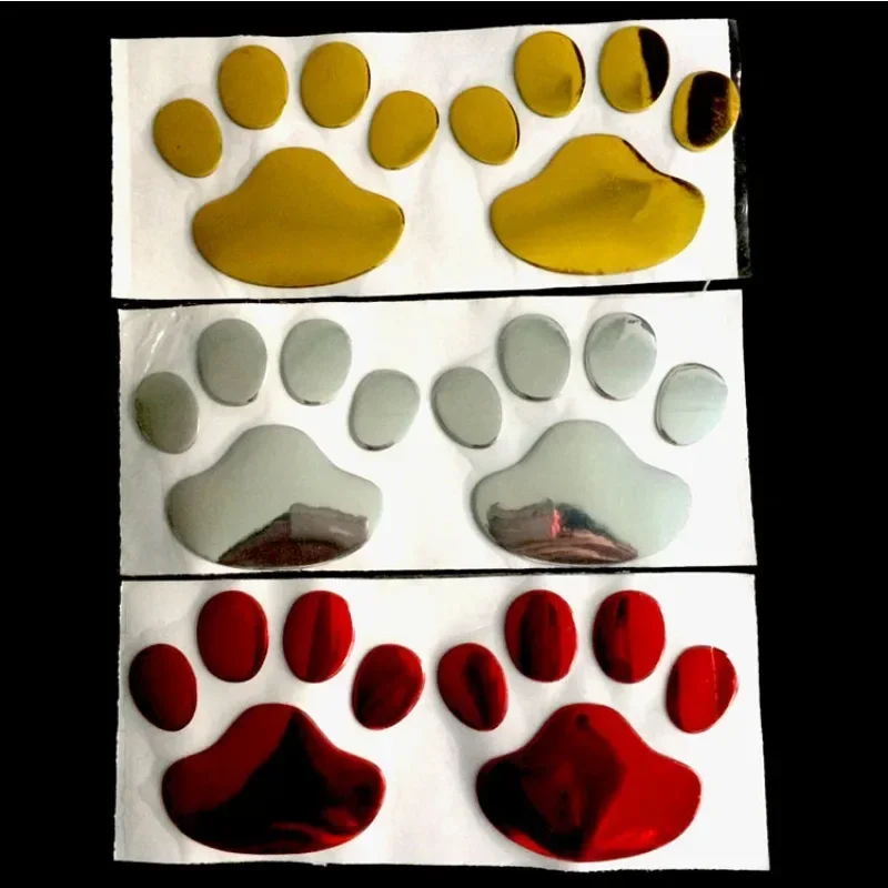 1 Sheet Car Stickers Creative Decals Paw 3D Animal Dog Cat Foot Prints Decal Car Motocycle Sticker Car Accessories