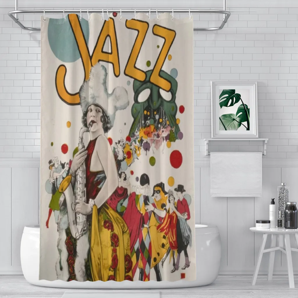 

American Vintage Unique decor Modern Fabric Bathroom Shower Curtains art design Print Curtain