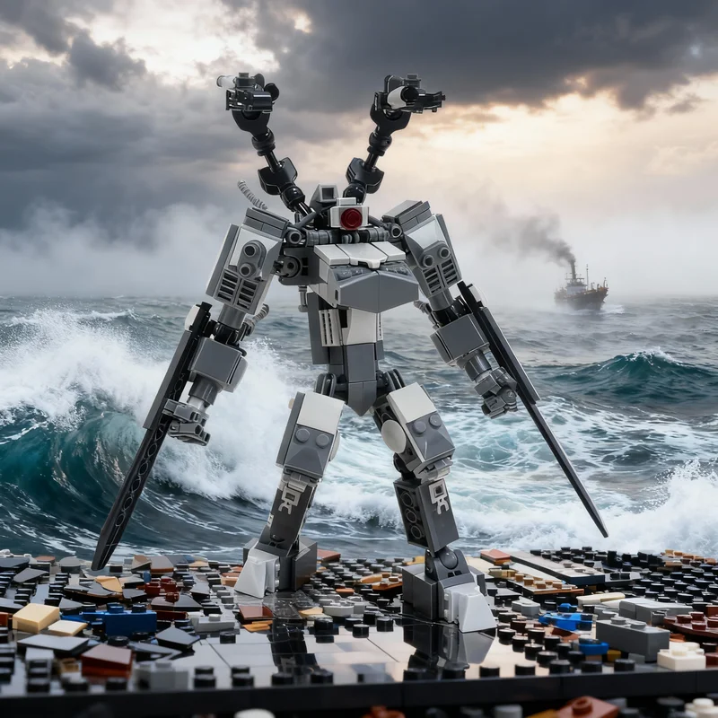 

Набор строительных блоков MOC «Космический серый робот-интеллектуал» (247 деталей) — идея для архитектурного конструктора, рождественский подарок, развивающая игрушка, подарок на день рождения