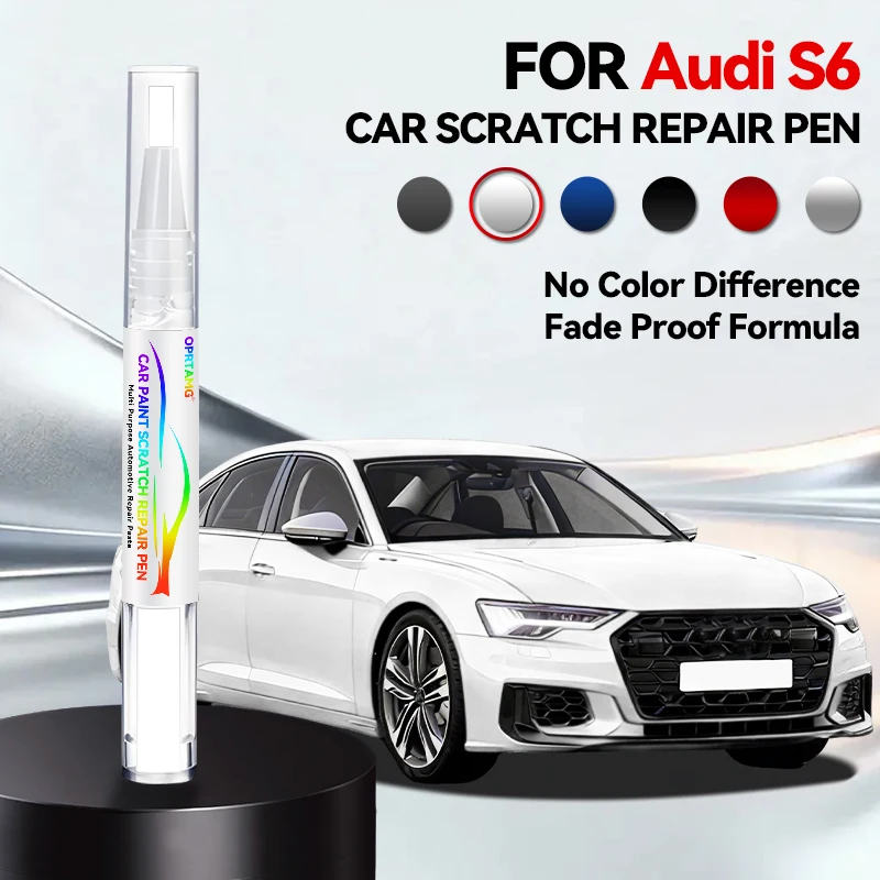 

Ручка-корректор для ремонта автомобильной краски для AUDI S6 1996-2026 годов, аксессуары для устранения царапин, цвета: белый, черный, красный, серый, синий, серебристый