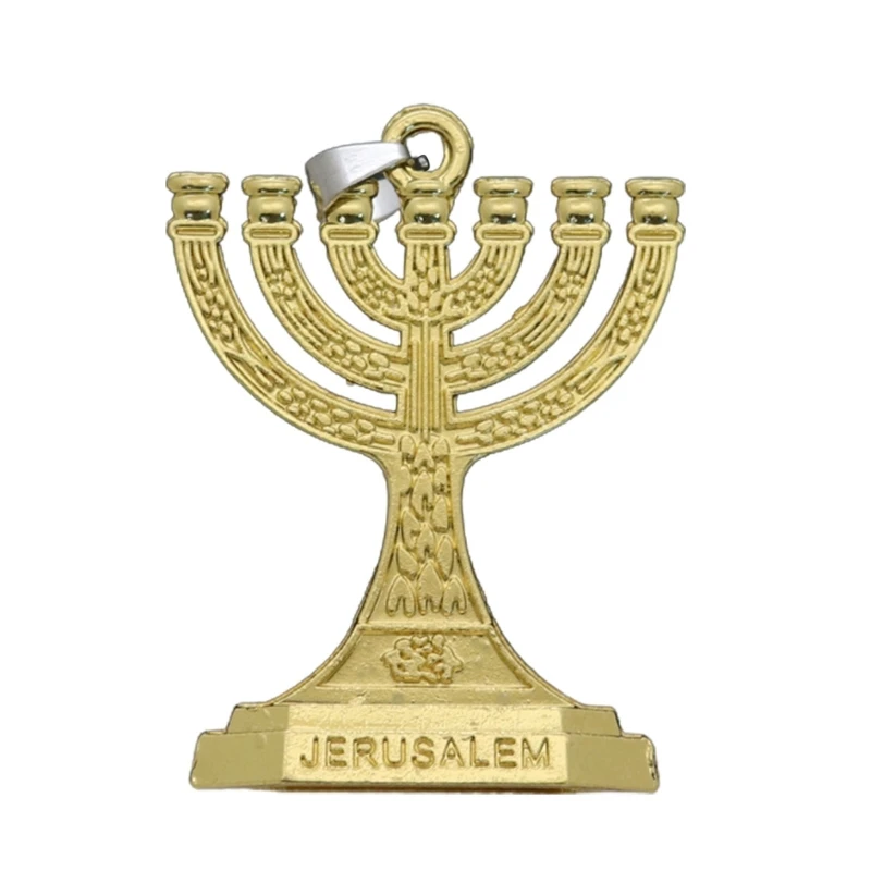 12 tribù Israele Menorah ebraico 7 portacandele portachiavi Gerusalemme tempio religioso per borsa da chiesa pendente