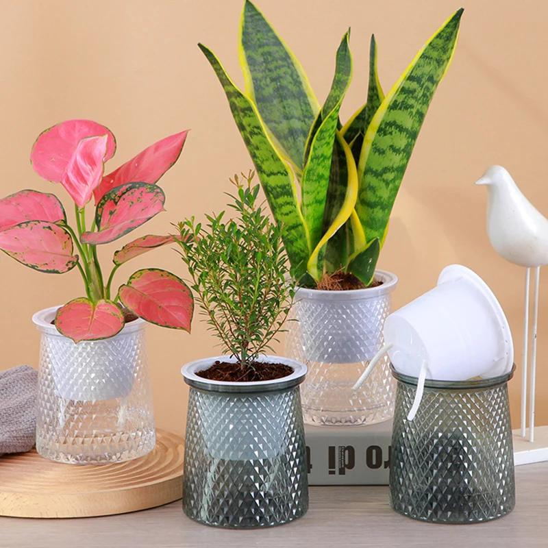 Maceta de autorriego para plantas hidropónicas de interior, maceta suculenta, Mini maceta, macetas de mesa, decoración para el hogar, bonsái