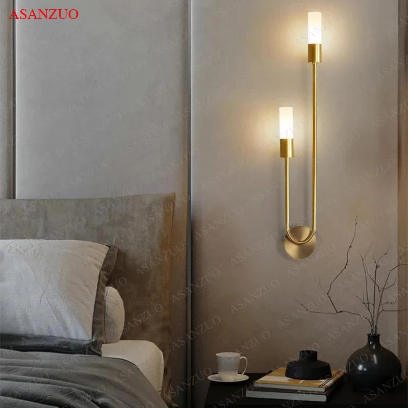 Modern LED Gold Candlestick Wall Light, Interior Decor, Vanity Wall Sconce, Sala de estar, Cozinha Hall, Quarto, Long Strip Lâmpadas