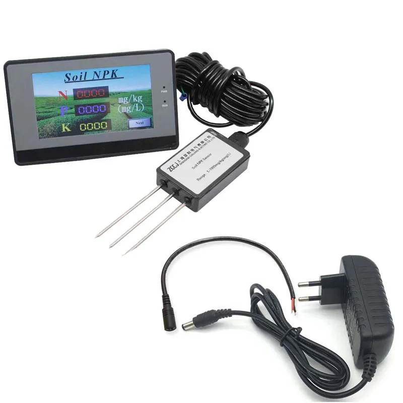 Soil NPK detector display meter with earth NPK sensor