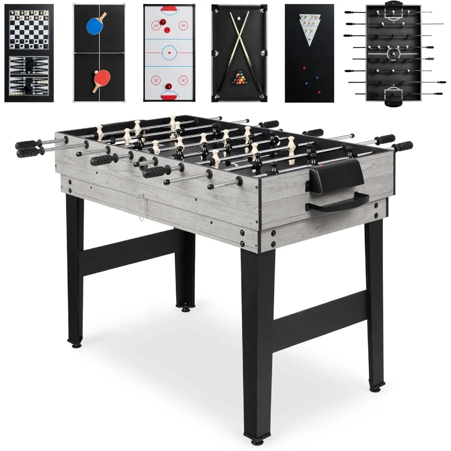 

2x4ft 10-in-1 Combo Game Table Set for Home Game Room Perfect for Friends Family Gatherings Featuring Hockey Foosball Pool Shuf