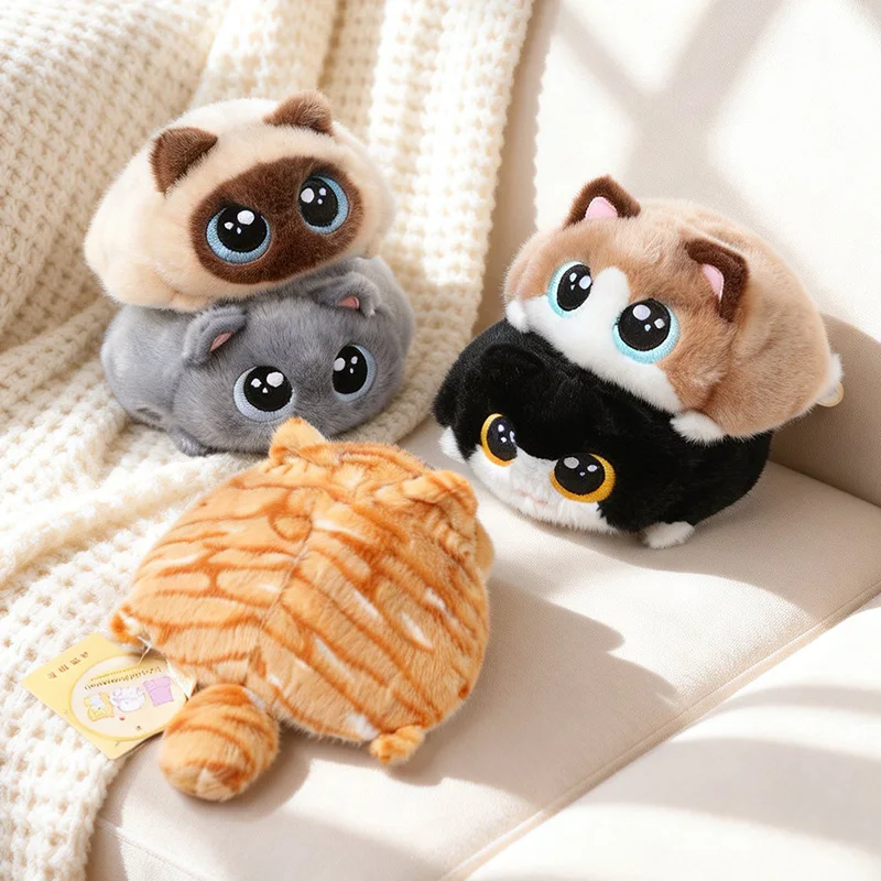 15cm Multiple Types Chubby Cat Plush Doll Squeezable Stress Relief Cat Doll Soft Stuffed Companion Boy Girl Birthyday Xmas Gift