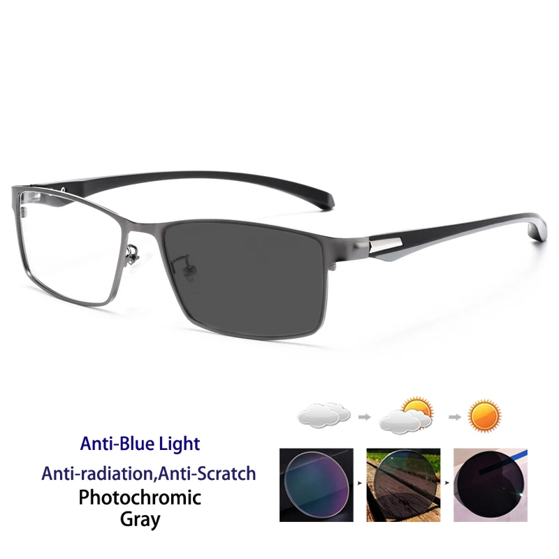 KOCOLIOR Anti Blaues Licht Männer Lesebrille Titan Legierung Metall Rahmen Business Computer Reader + 1,50 1,75 2,0 2,25 2,50 2,75 4