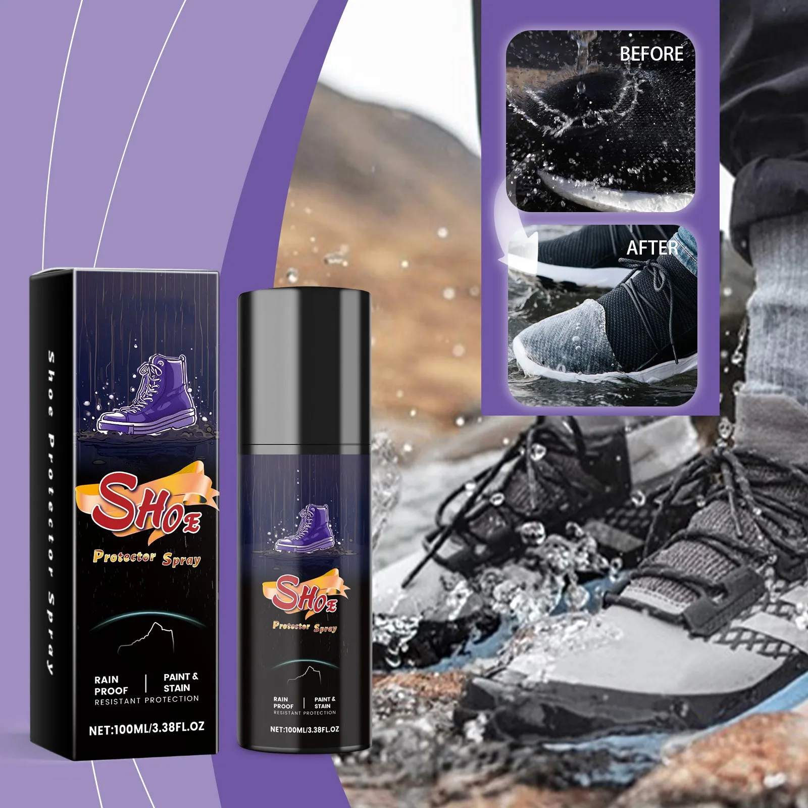 1 قطعة أحذية مقاوم للماء رذاذ شبكة الجلد المدبوغ مقاوم للماء معطف واق من المطر رذاذ يخترق بسرعة المواد العليا المقاومة للماء