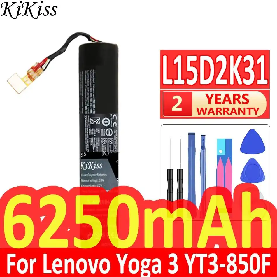 

For Lenovo Yoga 3-850M Yt3-850F YT3-850 YT3-850M YT3-850L High-Capacity L15D2K31 6250mAh Tablet Battery