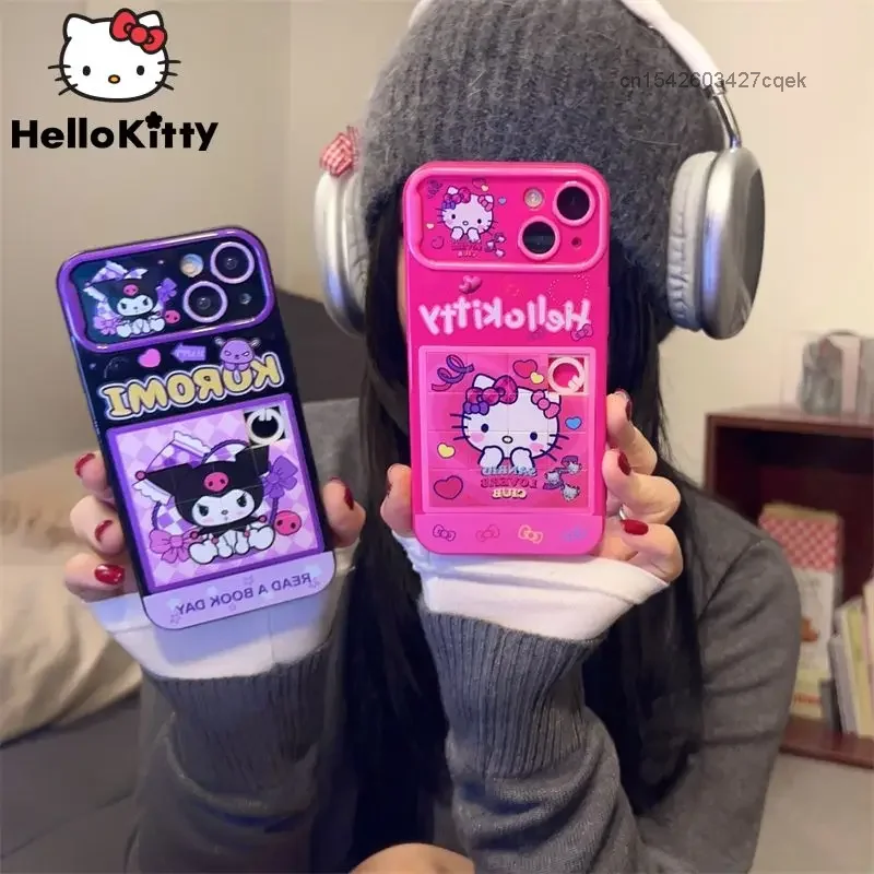 Sanrio Hello Kitty Creative Design Sliding Cartoon Puzzle Phone Case For Iphone 12 13 14 15 Pro Max New Luxury Protective Cover