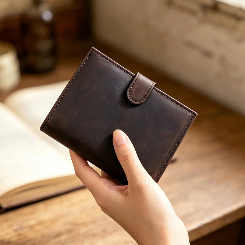 Luxury Design Genuine Leather Wallet For Woman Fashion Folding Passport Holder Business Card Holder Coin Purse