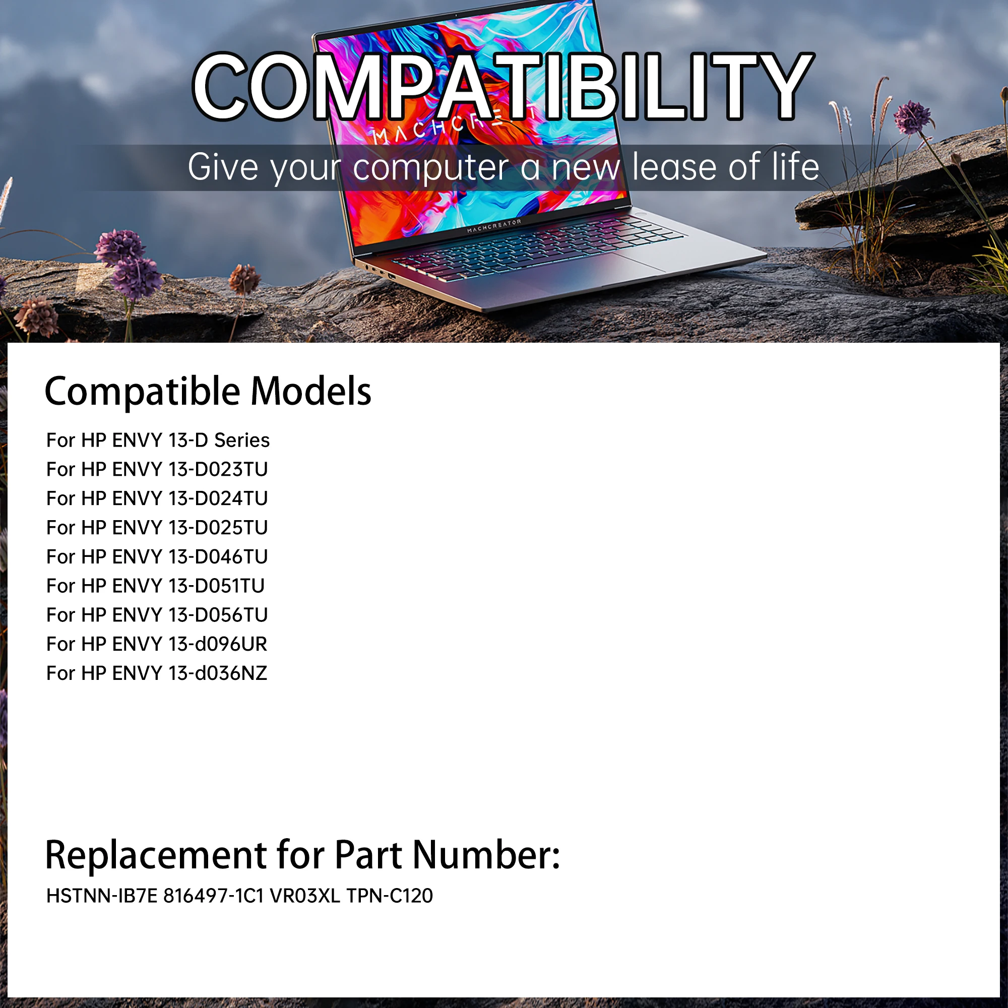 LOLG VR03XL batería del ordenador portátil para HP Envy 13-D051TU D056TU 816497-1C1 HSTNN-IB7E TPN-C120 1 45Wh 11,4 V