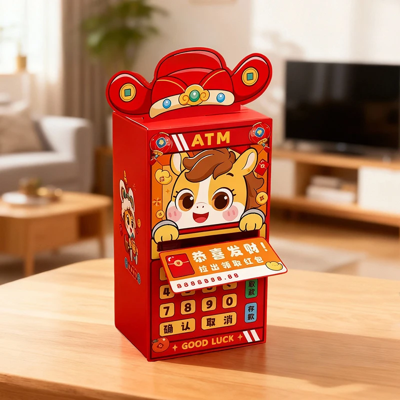 

2026 Horse Year ATM Red Envelopes New Year Party Favors Gifts Red Envelopes Chinese New Year Red Pocket Lunar Year Money Bags