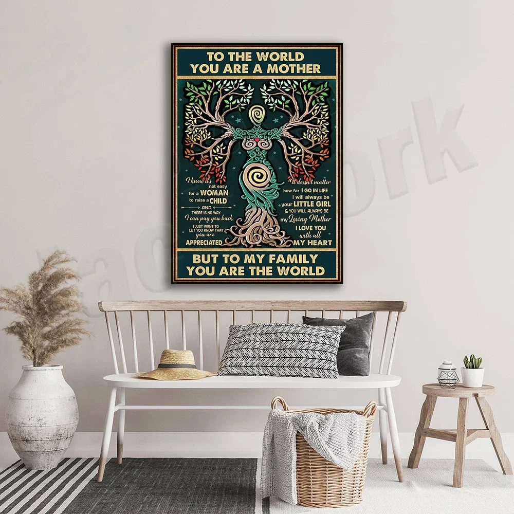 Happy Mother's Day all over the world, you are the mother but to my family you are the world, daughter, tree of life poster gift