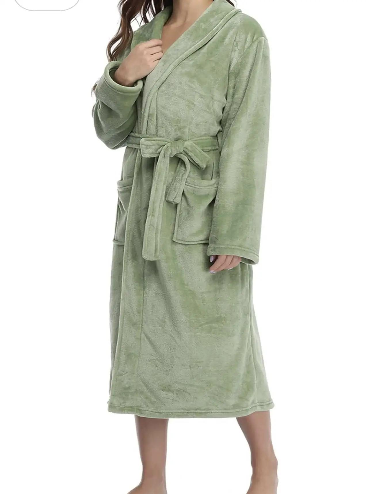 

Уютный домашний халат-кимоно из кораллового флиса с длинными рукавами для молодых женщин, зимний сезон, стандартный крой, толстый