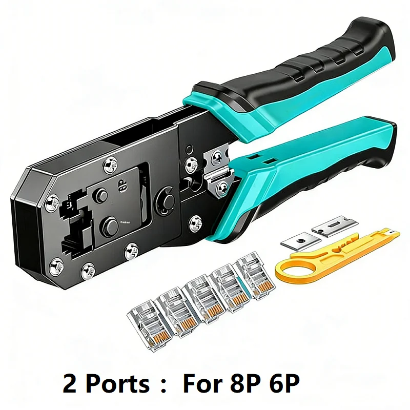 SAMZHE RJ45 Crimptang 8P 6P 4P Crimper Stripper Cutter 3-in-1 voor Cat7 Cat6 Cat5e 8P8C Modulaire Connector Ethernet Kabel Gereedschap