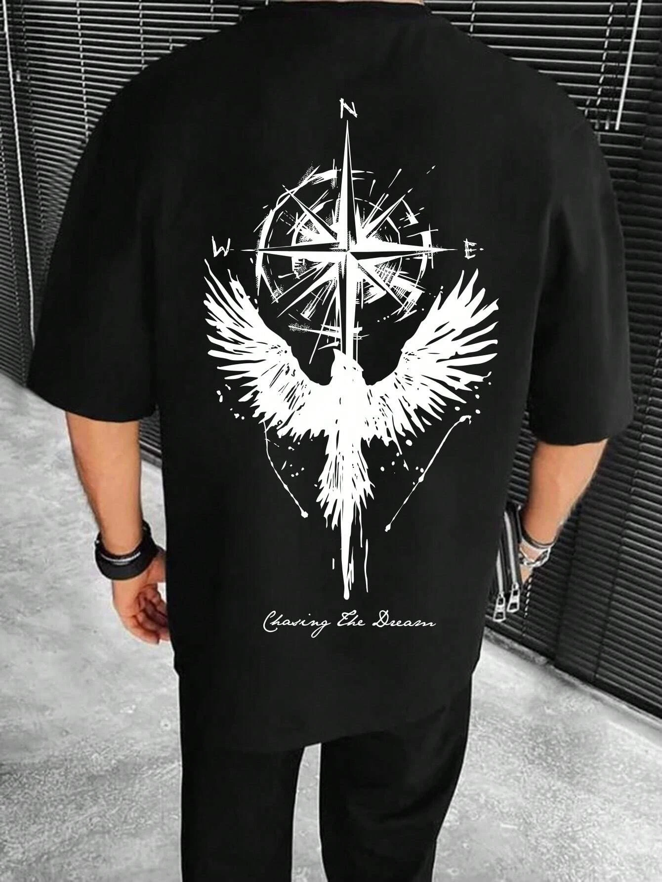 

Men's Fashion Oversized T-Shirt 200g Men's New Short-sleeved Cotton Vacation Pattern Short-sleeved Round Neck Couple Style