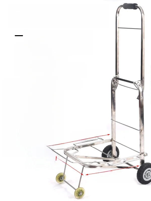 stainless-steel-four-wheel-stackable-portable-shopping-cart-load-bearing-250-pounds-moving-strengthened-luggage-cart