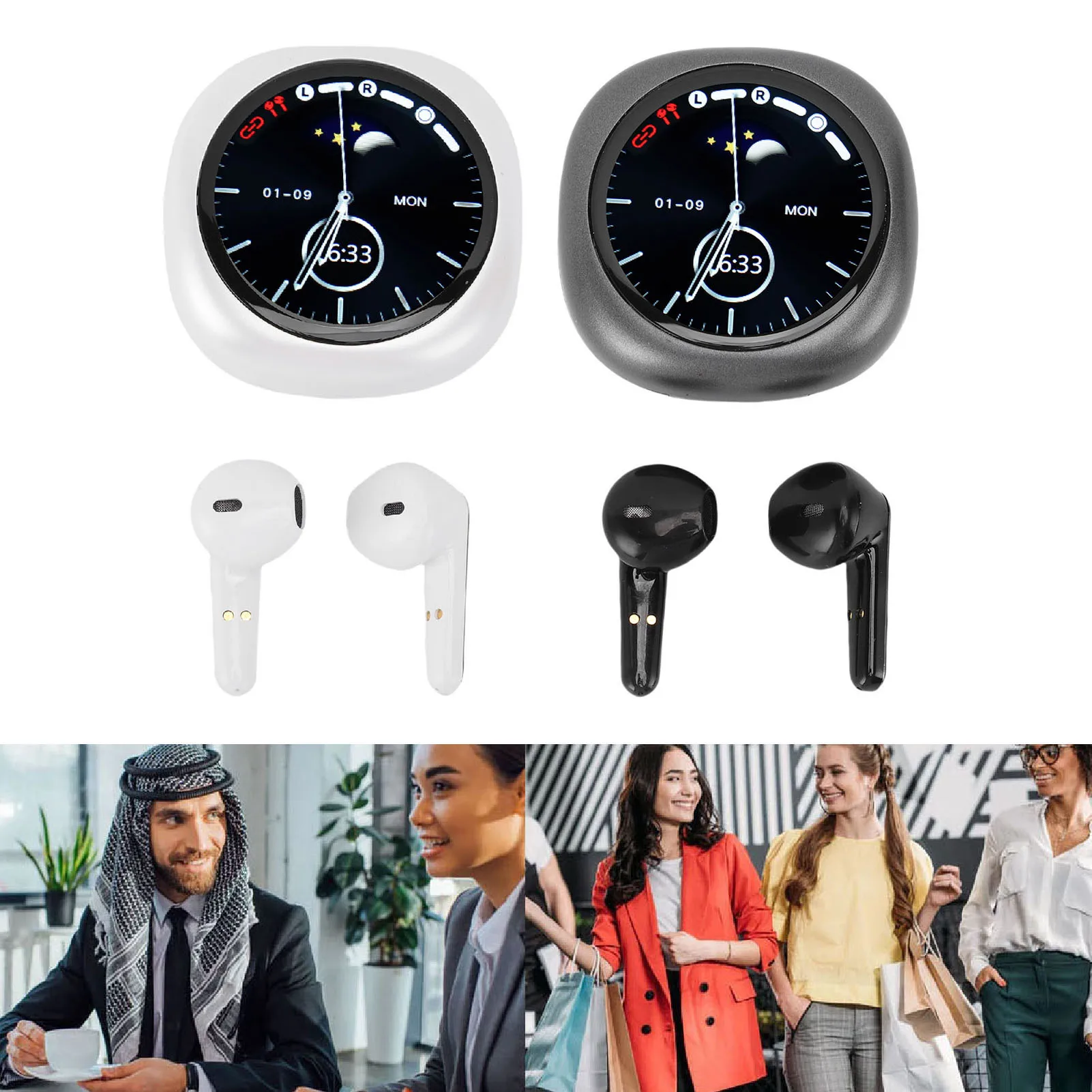 Auricolari per traduzione AI APP in tempo reale Batteria a lunga durata 133 lingue Auricolari per traduzione Wireless Bluetooth 5.4 per le aziende