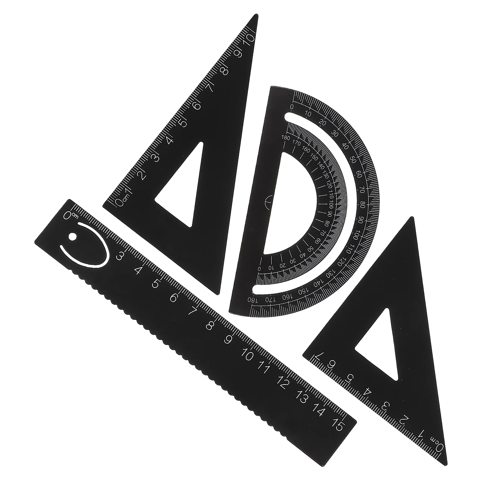 1 Set Geometry Drawing Tool Kit School Design Measuring Rulers Math Set Cute Stationary Tools Office Ruler Multi-Functional