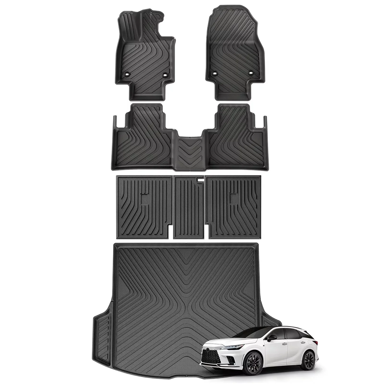 

for Lexus RX 2023 2024 TPE 3D Car Floor Mats Cargo Liner Trunk/Backrest Pad Waterproof Left Rudder