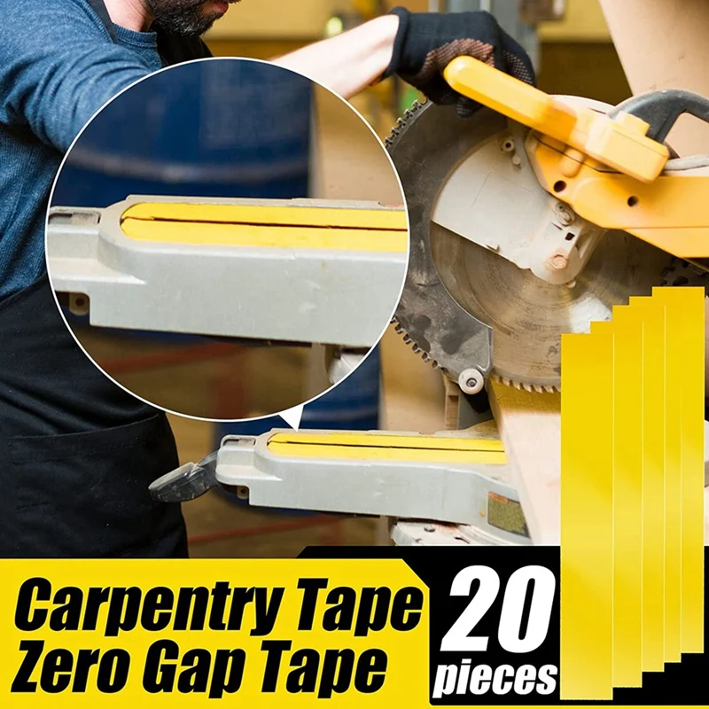 20Pcs Zero Space Woodworking Tape Miter Saw Tape For Miter Saw Table Saw PVC Adhesive Strips Positioning Wood Cutting