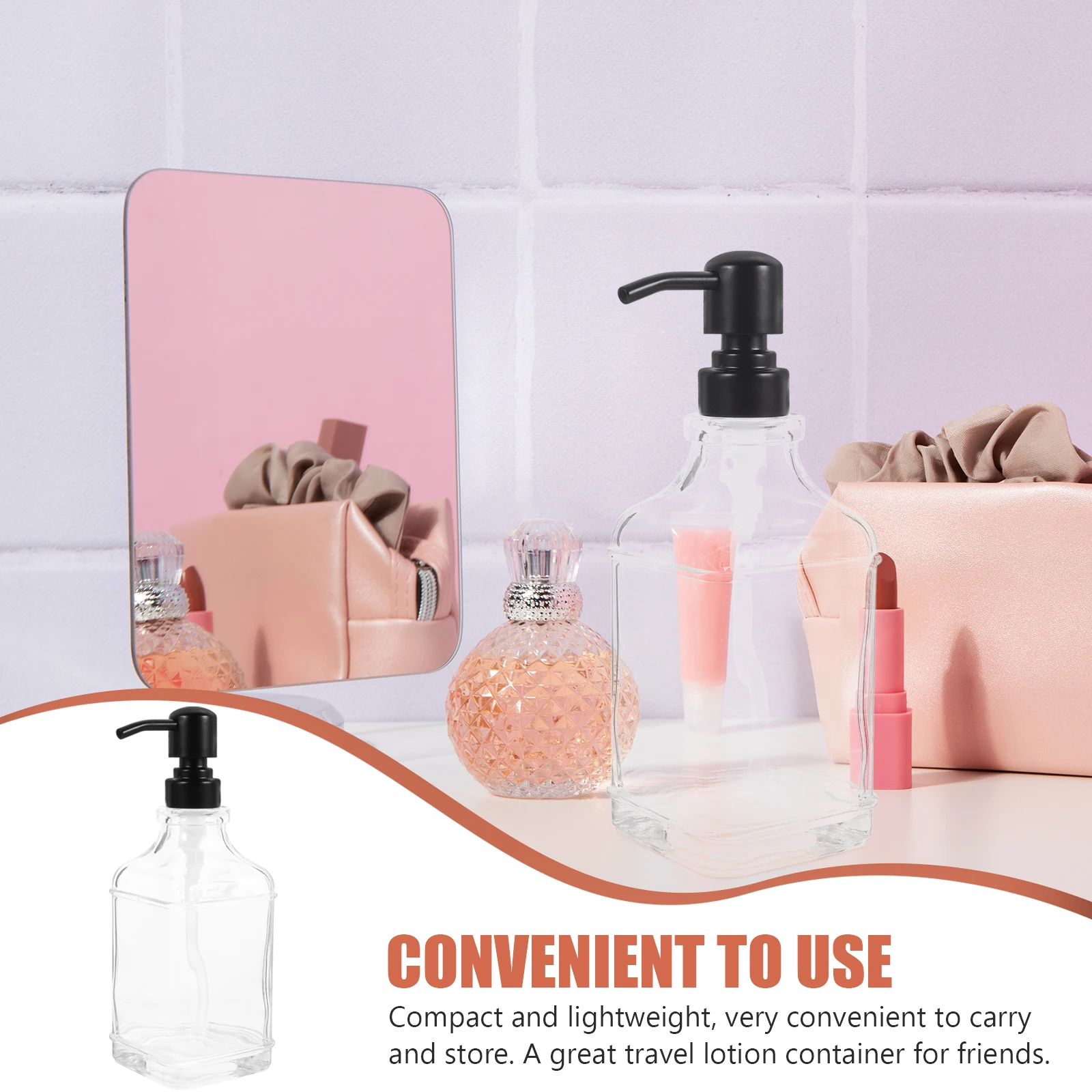 

Glass Empty Bottle of Soap Dispenser Foaming Hand Stainless Pump for Liquid
