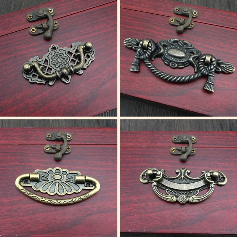 2pcs Retro Drawer Handle Hardware Zinc Alloy Metal Gift Box Handle European Style Home Accessories Wardrobe Cabinet Small Handle