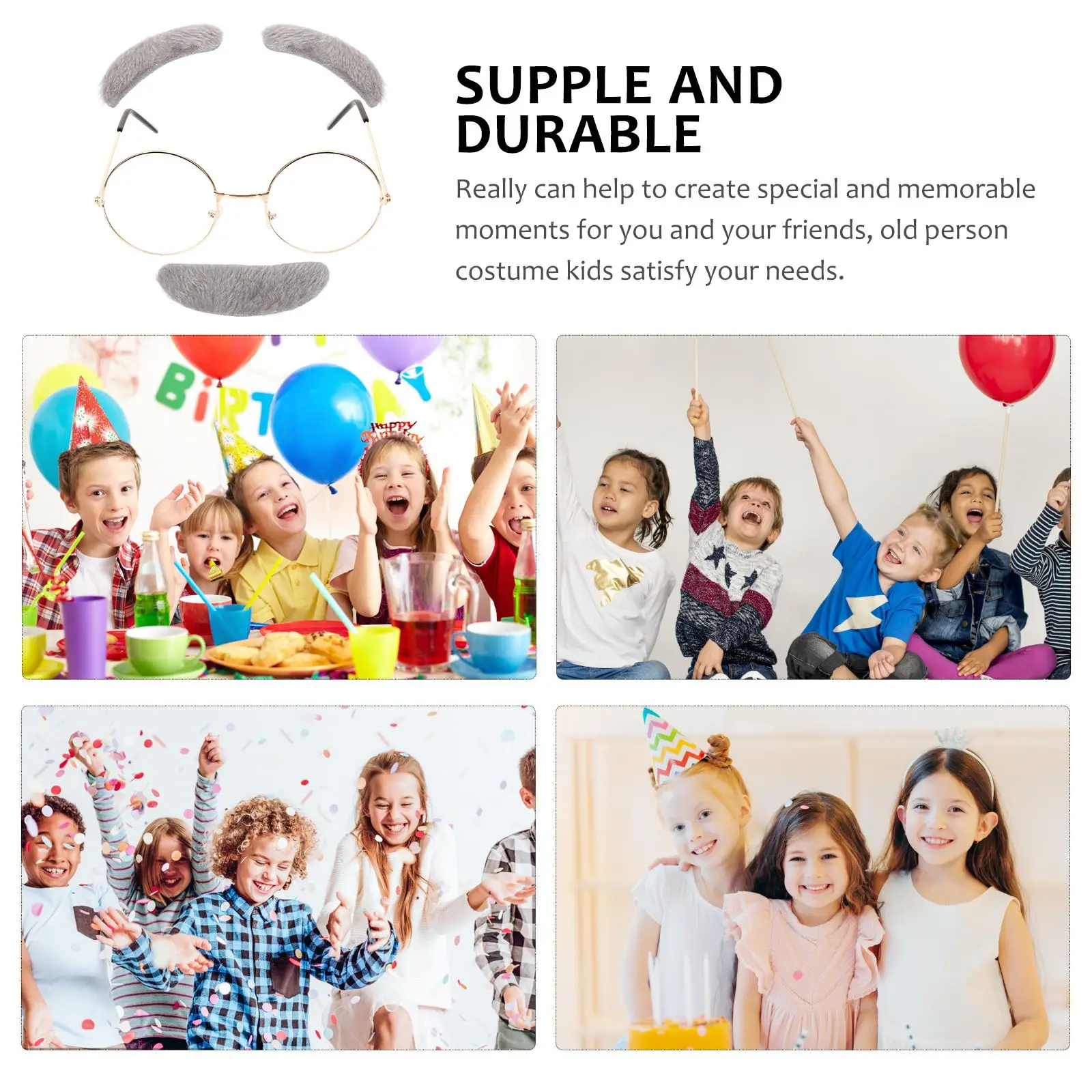 ハロウィンパーティー用品装飾偽口ひげ子供ごっこメガネ100日目の学校コスチューム