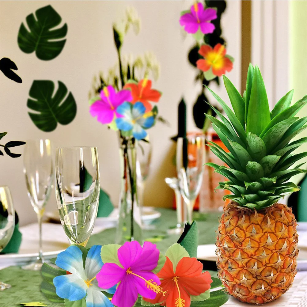 

32 Pcs Simulated Hibiscus Turtle Back Leaves Artificial Monstera Simulation Leaf