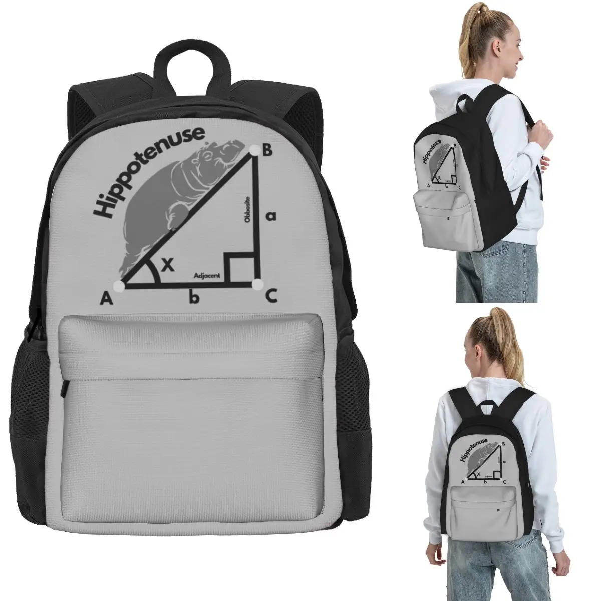 

Math Humor Hippotenuse Hypotenuse Backpack Hot Sale Daypack Large Capacity Kids BookBag School Bag Shoulder Bags for Men Women