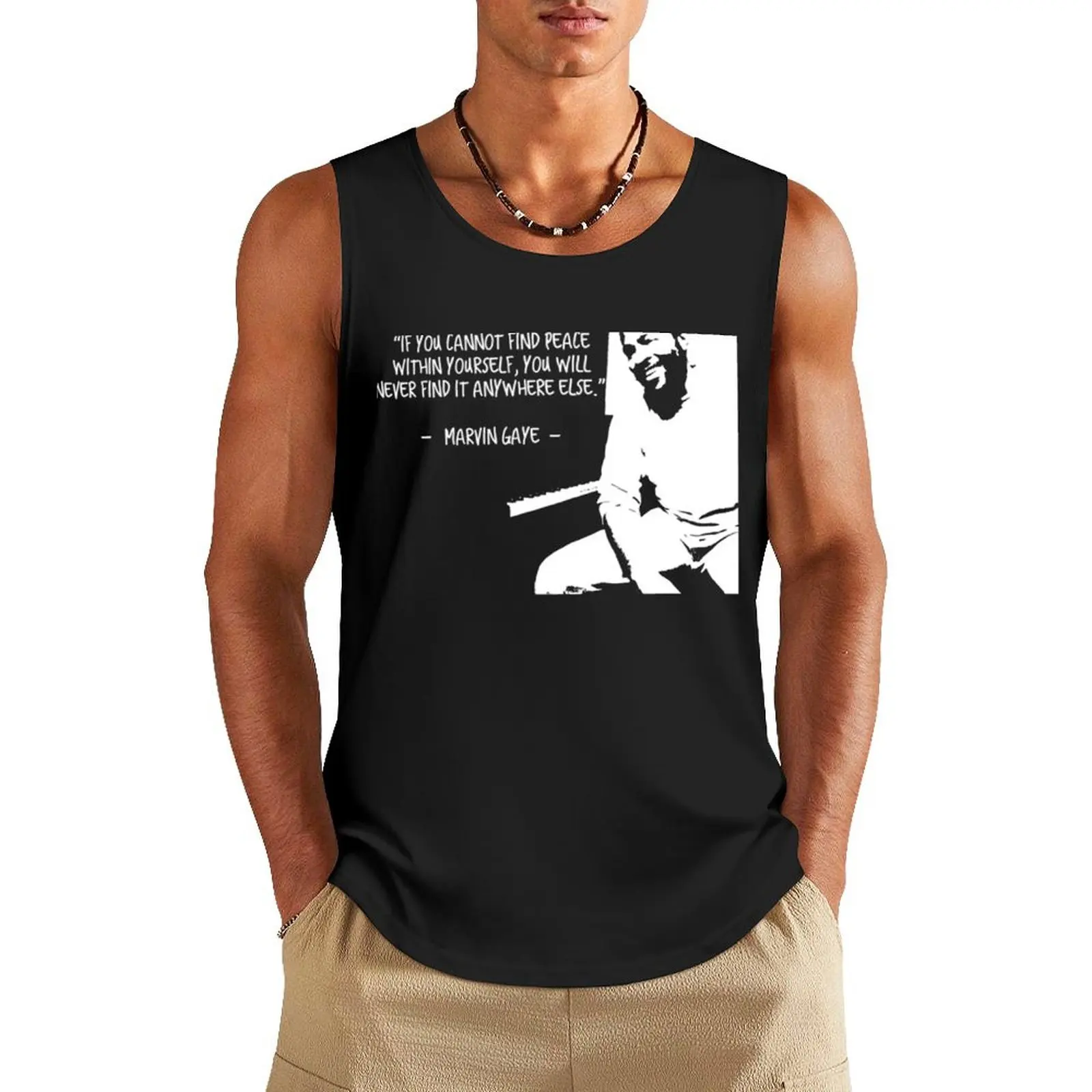 

MARVIN GAYE QU Tank Top T-shirt men bodybuilding t shirt cotton t-shirts man sleeveless shirt man gym