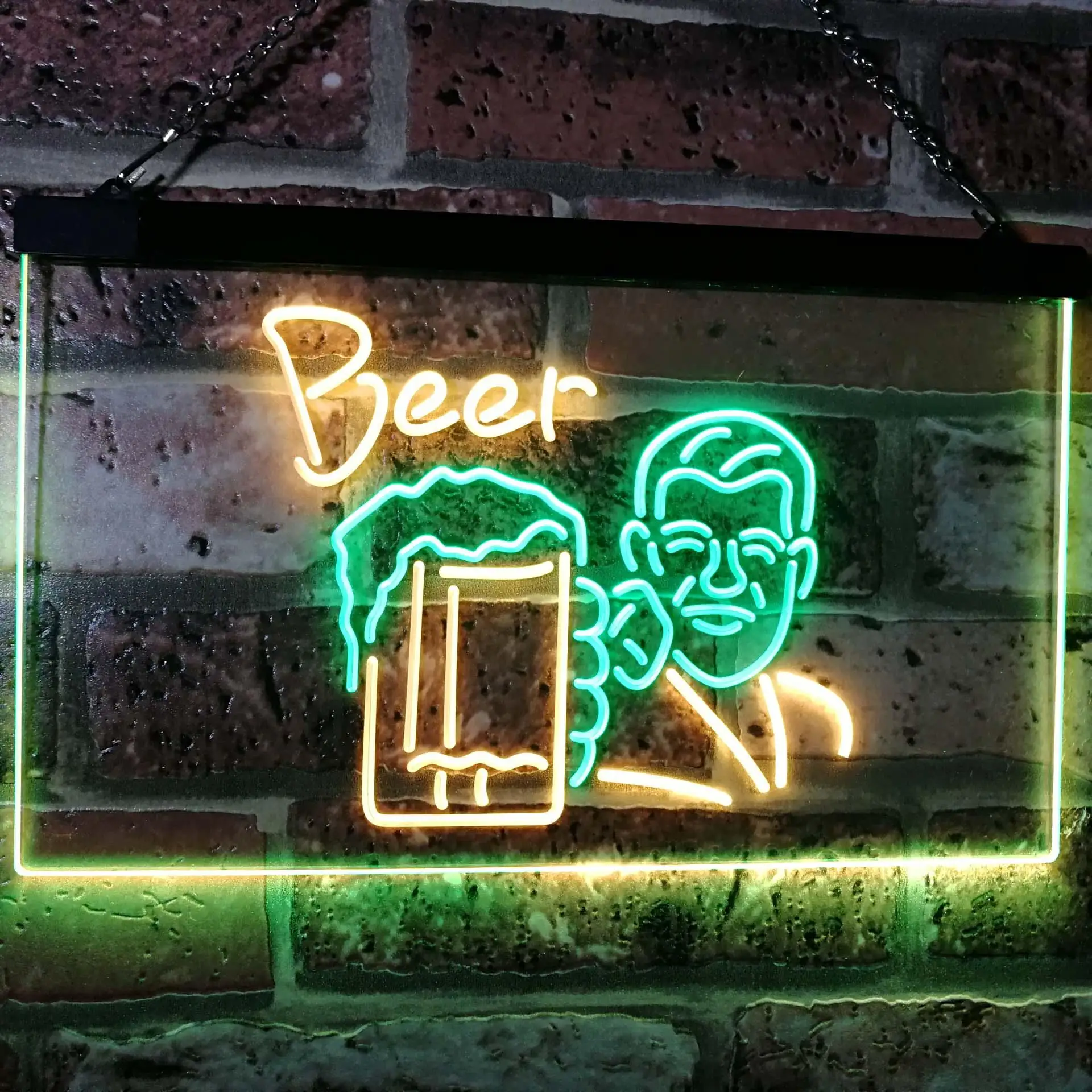 Beer Cheers Man Dual Color Led Neon Sign st6-i2952