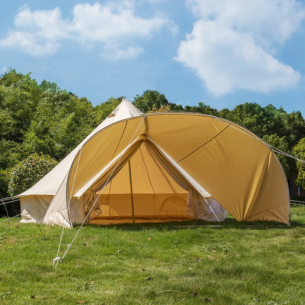 Outdoor Sibley Waterproof Beige Camping Cotton Canvas Bell Tent