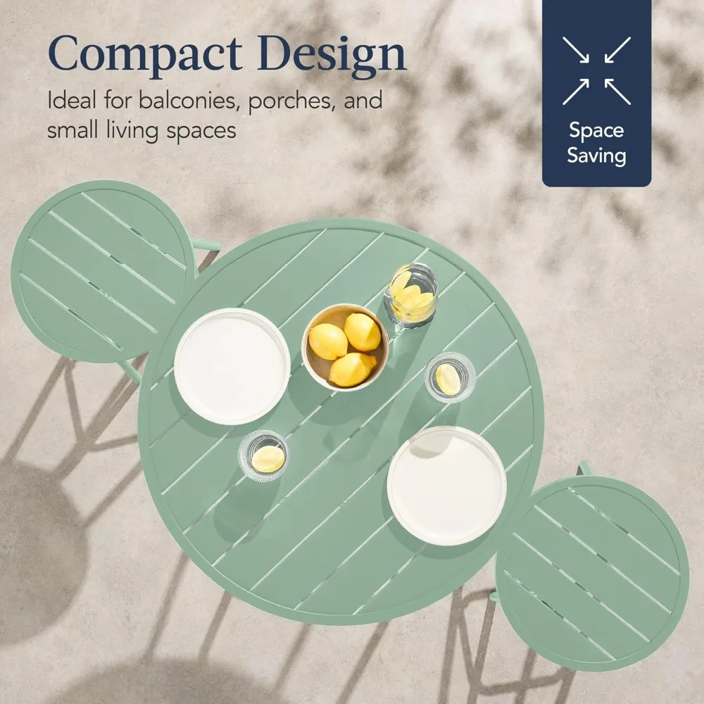 

3-Piece Patio Dining Set, Bar Height, Outdoor Bistro Set, Outdoor Round Bar Table W/ 2 Bar Stools, Customized