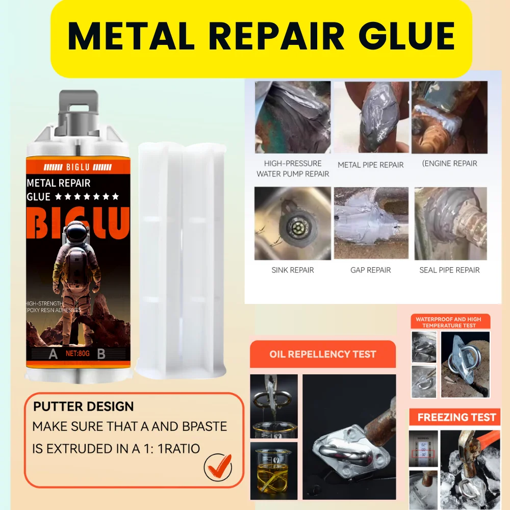 

AB Casting Repair Glue High Temperature Resistant Liquid Metal Welding Filler Metal Repair Glue for Metal Casting Defect